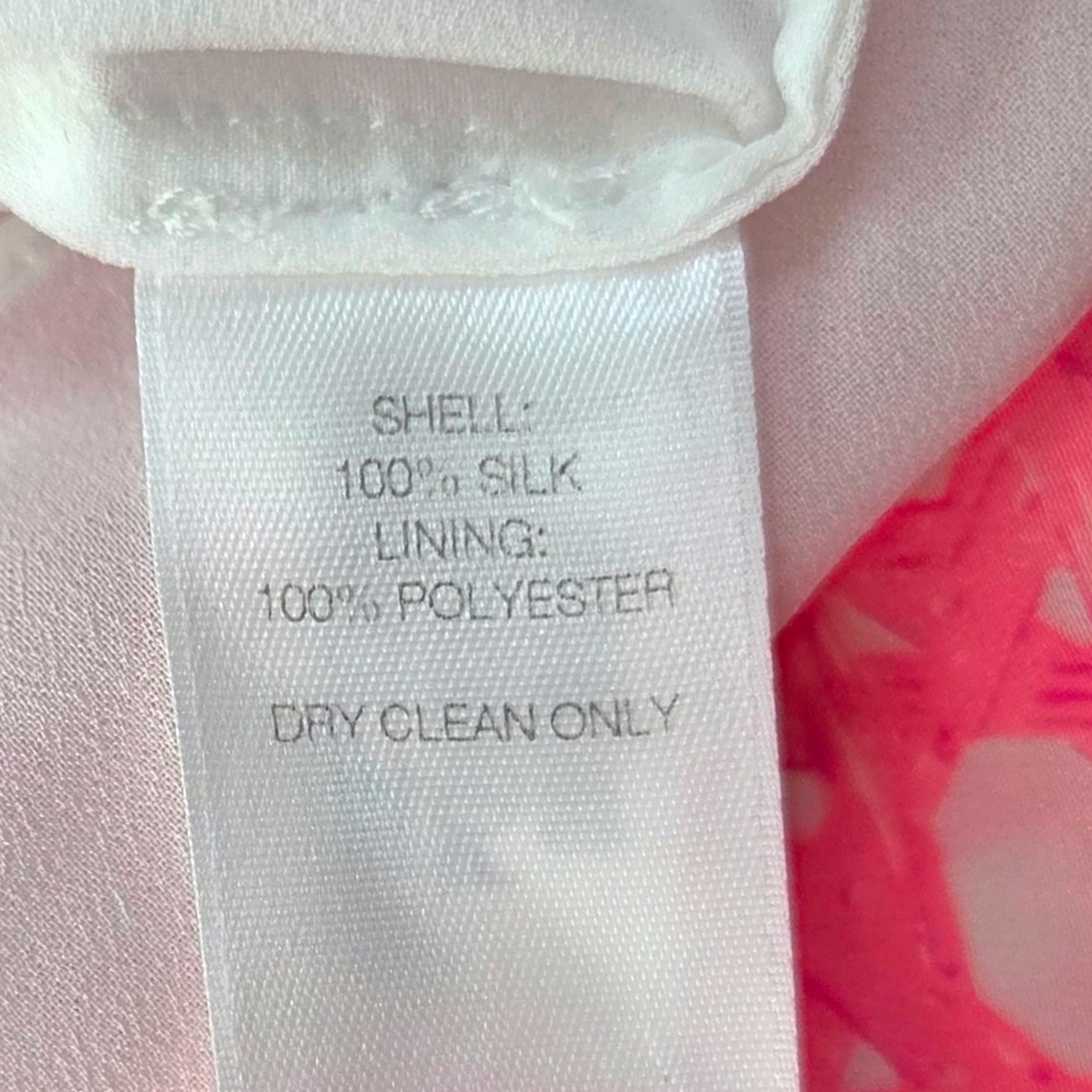 Vineyard Vines 100% Silk Halter Dress Womens 2 Pink White A-line Preppy Feminine - Picture 12 of 12